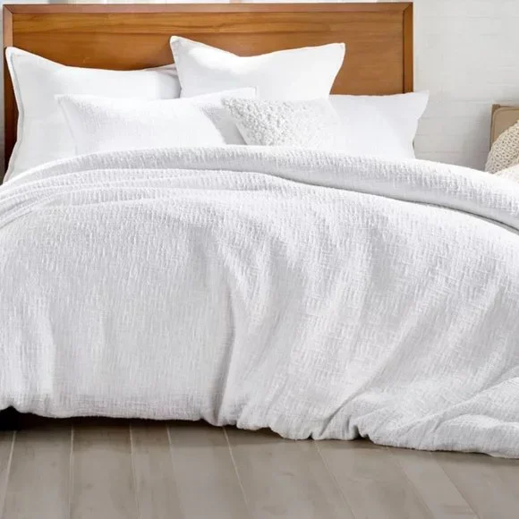 DKNY Donna Karan Pure Texture Ivory King Duvet Cover